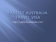 Fastest Australia Travel Visa