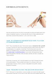 HAIR REMOVAL:MYTHS AND FACTS