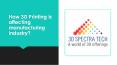 How 3D Printing is affecting manufacturing industry PowerPoint PPT Presentation