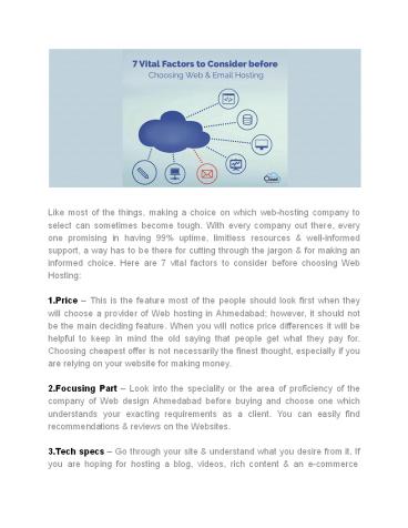 7 Vital Factors to Consider before Choosing Web & Email Hosting ...