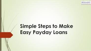 Simple steps to get loans