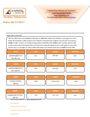 Capital Ways Techno Tomorrow 8th Nov 17