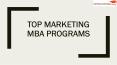 Top Marketing MBA Programs PowerPoint PPT Presentation