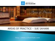 Areas of Practise, sue sahami