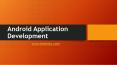 Android Application Development PowerPoint PPT Presentation