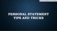 Personal Statement Tips And Tricks PowerPoint PPT Presentation