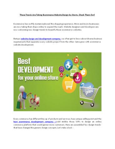 Best Website design companies | Ecommerce Website Development