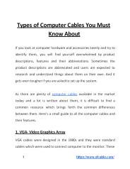 Types of Computer Cables You Must Know About