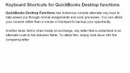 Keyboard Shortcuts for QuickBooks Desktop functions