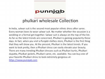 Buy Punjab Phulkari Online