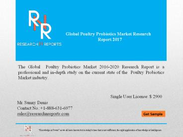 Global Poultry Probiotics Market 2017