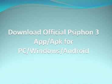 psiphon for windows