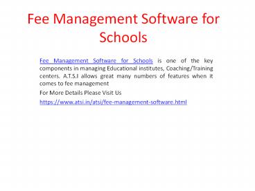 Fee Management Software for Schools