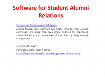 Software for Student Alumni Relations - A.T.S.I