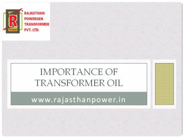 Importance of Transformer Oil