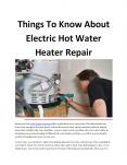 Things To Know About Electric Hot Water Heater Repair PowerPoint PPT Presentation