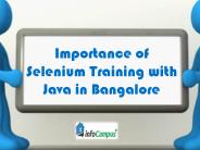 Importance of Selenium Training with Java in Bangalore