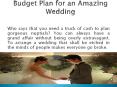 Budget Plan for an Amazing Wedding PowerPoint PPT Presentation