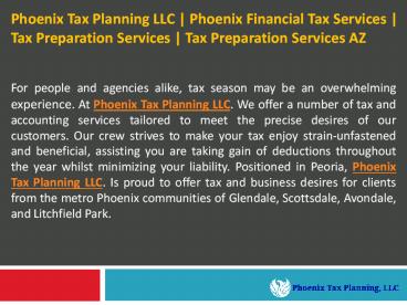 Phoenix tax planning llc Phoenix Tax Service