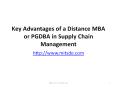 Key Advantages of a Distance MBA or PGDBA in Supply Chain Management PowerPoint PPT Presentation