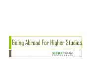 Going abroad for higher studies