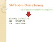 SAP Hybris Online Training