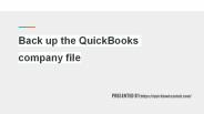 How to Backup the QuickBooks company file