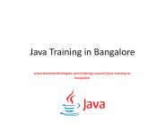 Java Training in Bangalore