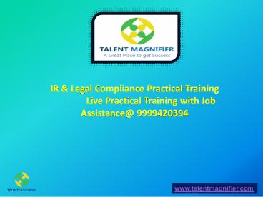 IR & Legal Compliance Training Institute