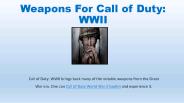 Weapons for Call of DUTY: WWII