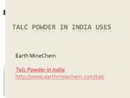 Talc Powder in India Uses
