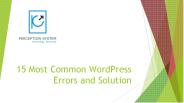 15 Most Common WordPress Errors and Solution