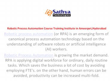 RPA course Training in Hyderabad