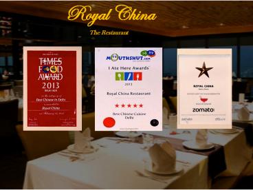 Royal China Chinese Restaurant New Delhi