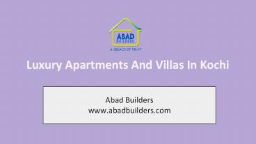 Luxury Apartments and Villas in Kochi