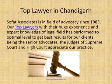Top Lawyer in Chandigarh