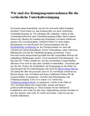 verlaessliche unterhaltsreinigung