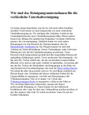 verlaessliche unterhaltsreinigung