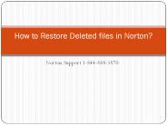 How to Restore Deleted files in Norton?