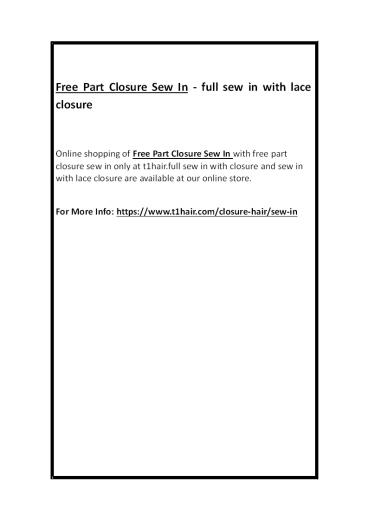 Free Part Closure Sew In - full sew in with lace closure