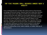 Top Five Reasons Small Business Owners need a Website