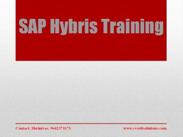 SAP Hybris Online Training