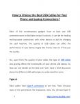 How to Choose the Best USB Cables for Your Phone and Laptop Connections? PowerPoint PPT Presentation