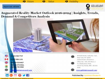 Augmented Reality Market Outlook 2016-2024 | Insights, Trends, Demand & Competitors Analysis
