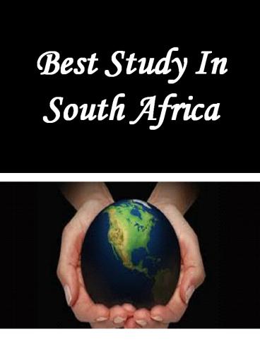 Best Study In South Africa