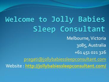 Jolly Babies Sleep Consultant