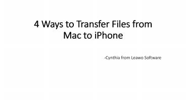 4 Ways to Transfer Files from Mac to iPhone