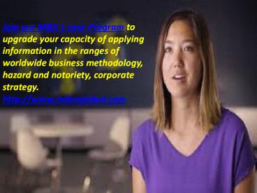 MBA 1 year Programme Upon graduation in MIBM GLOBAL