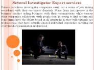 Several Investigator Expert services