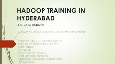 Hadoop training in hyderabad